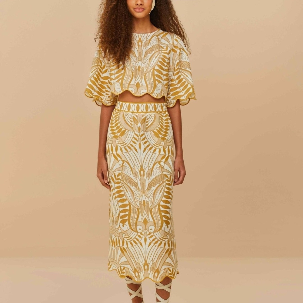 Elegant Gold and Cream Skirt